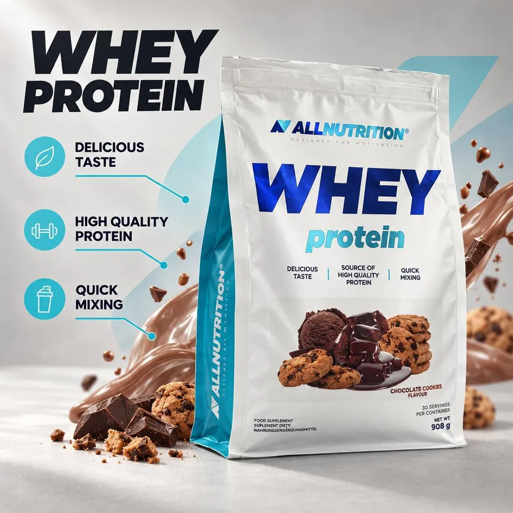 Whey infographic: taste, protein quality, quick mixing