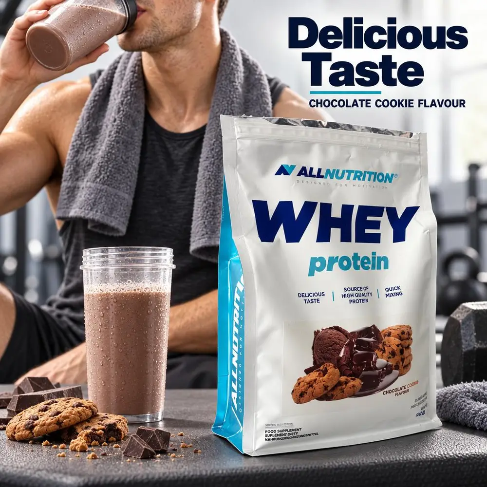 Whey lifestyle image: a shake after training